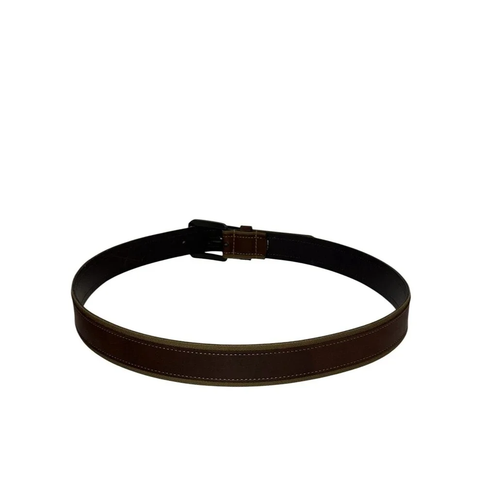Columbia Brown Leather on Canvas Men’s Goose Lake Belt Sz 42